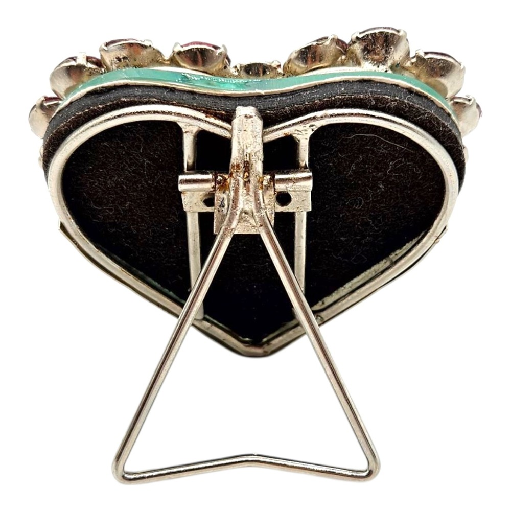 3 VTG Heart Shape Rhinestone Picture Frames Small Mini Red Pink Clear Y2K 2.5" - Picture 5 of 9